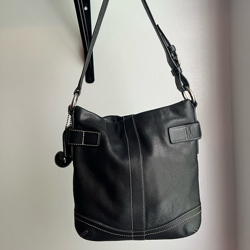 Vintage Coach Black Leather Shoulder Soho buckle Bag - Picture 4 of 12